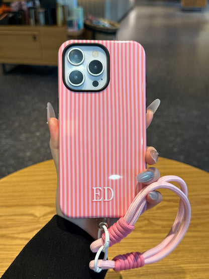 Your Name Initial Series: Fashionable Striped Personalized Phone Case