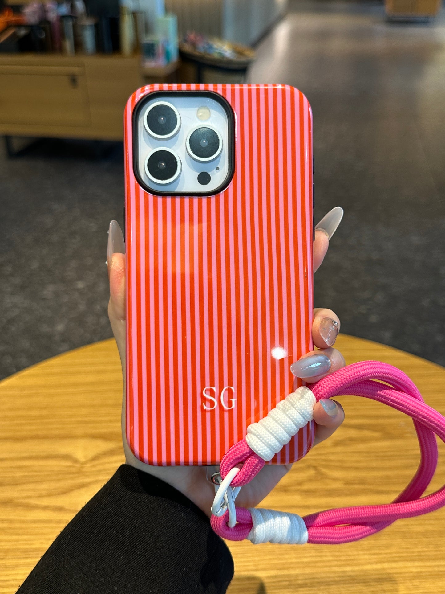 Your Name Initial Series: Fashionable Striped Personalized Phone Case