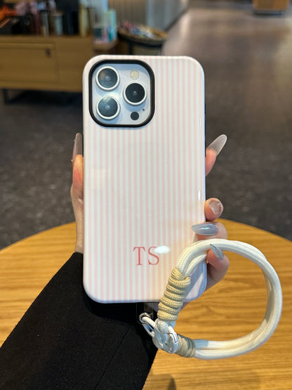 Your Name Initial Series: Fashionable Striped Personalized Phone Case