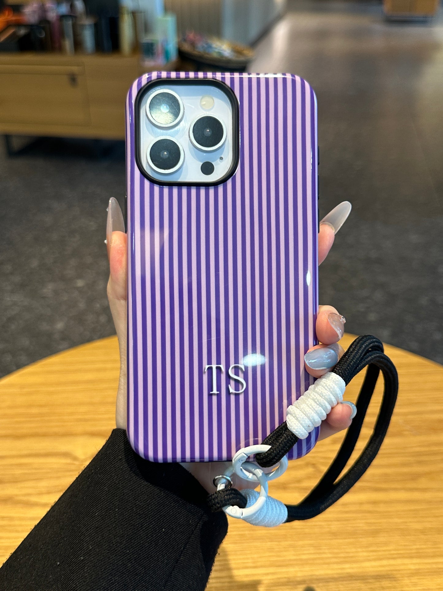 Your Name Initial Series: Fashionable Striped Personalized Phone Case