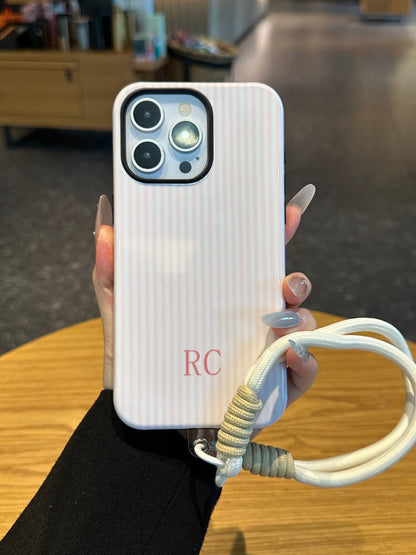 Your Name Initial Series: Fashionable Striped Personalized Phone Case