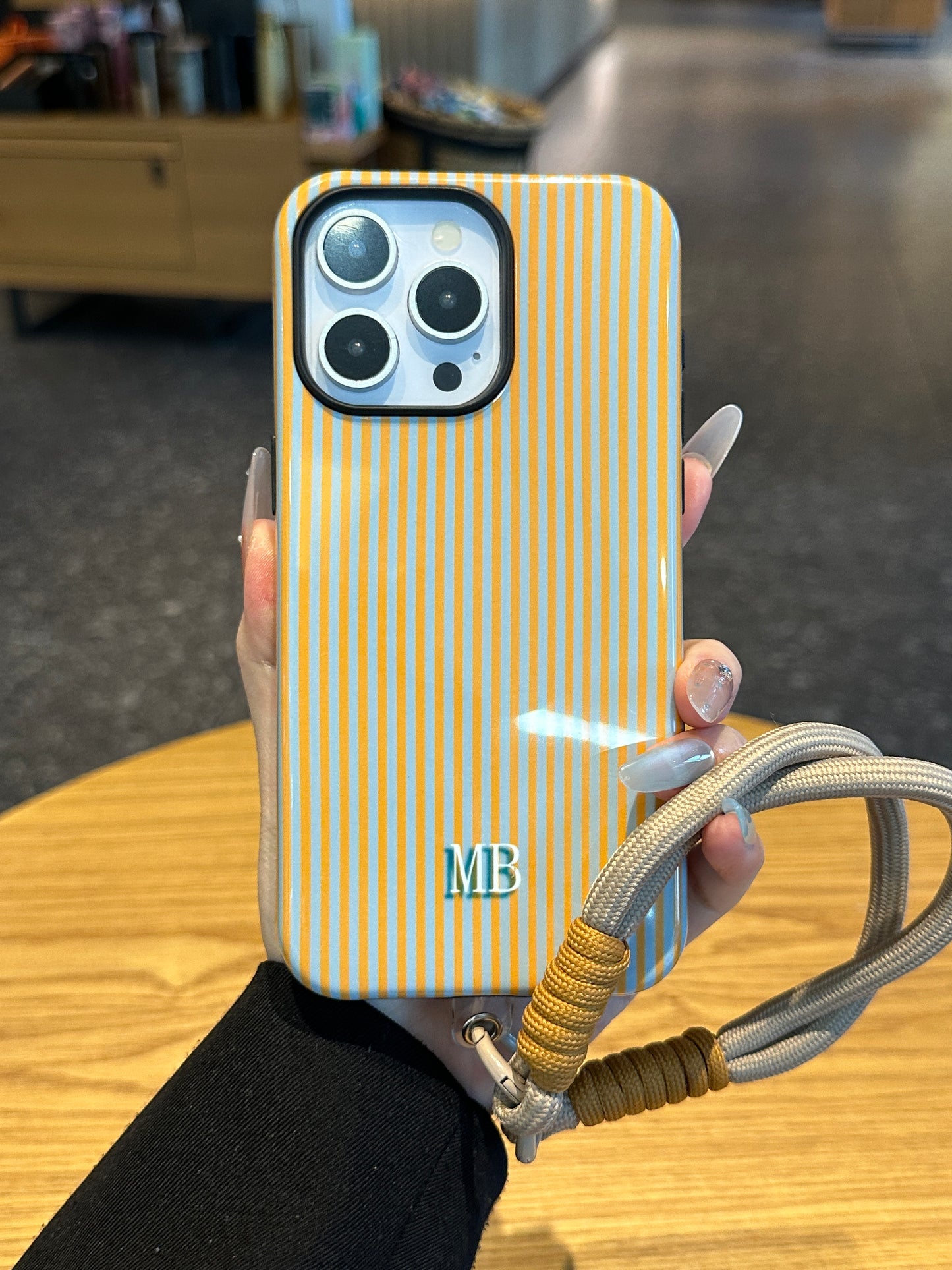 Your Name Initial Series: Fashionable Striped Personalized Phone Case