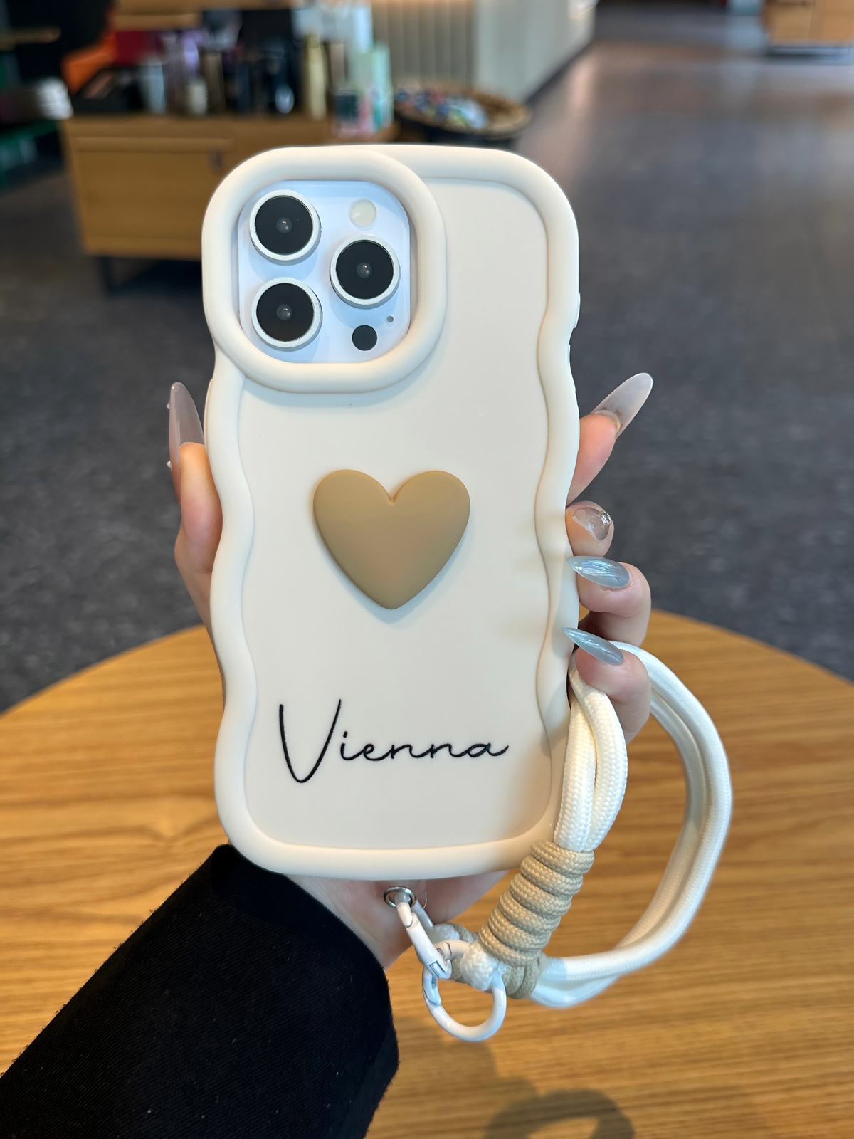 Your Name Signature Series: Fashionable Cute 3D Heart Personalized Name Phone Case