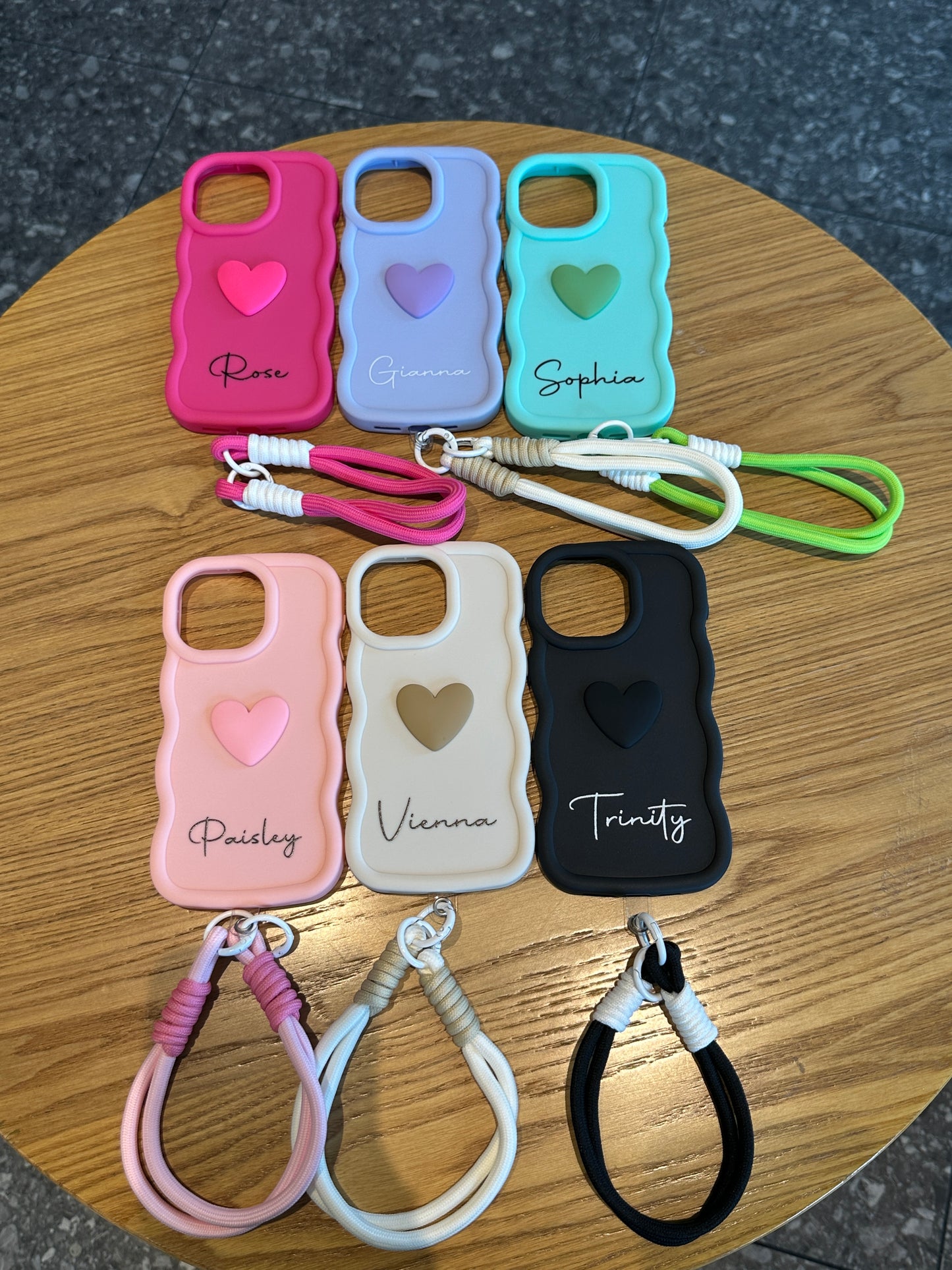 Yours Truly: Trendy Wavy Heart Custom Phone Case with Script Signature