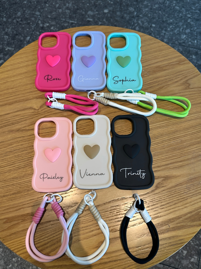 Your Name Signature Series: Fashionable Cute 3D Heart Personalized Name Phone Case