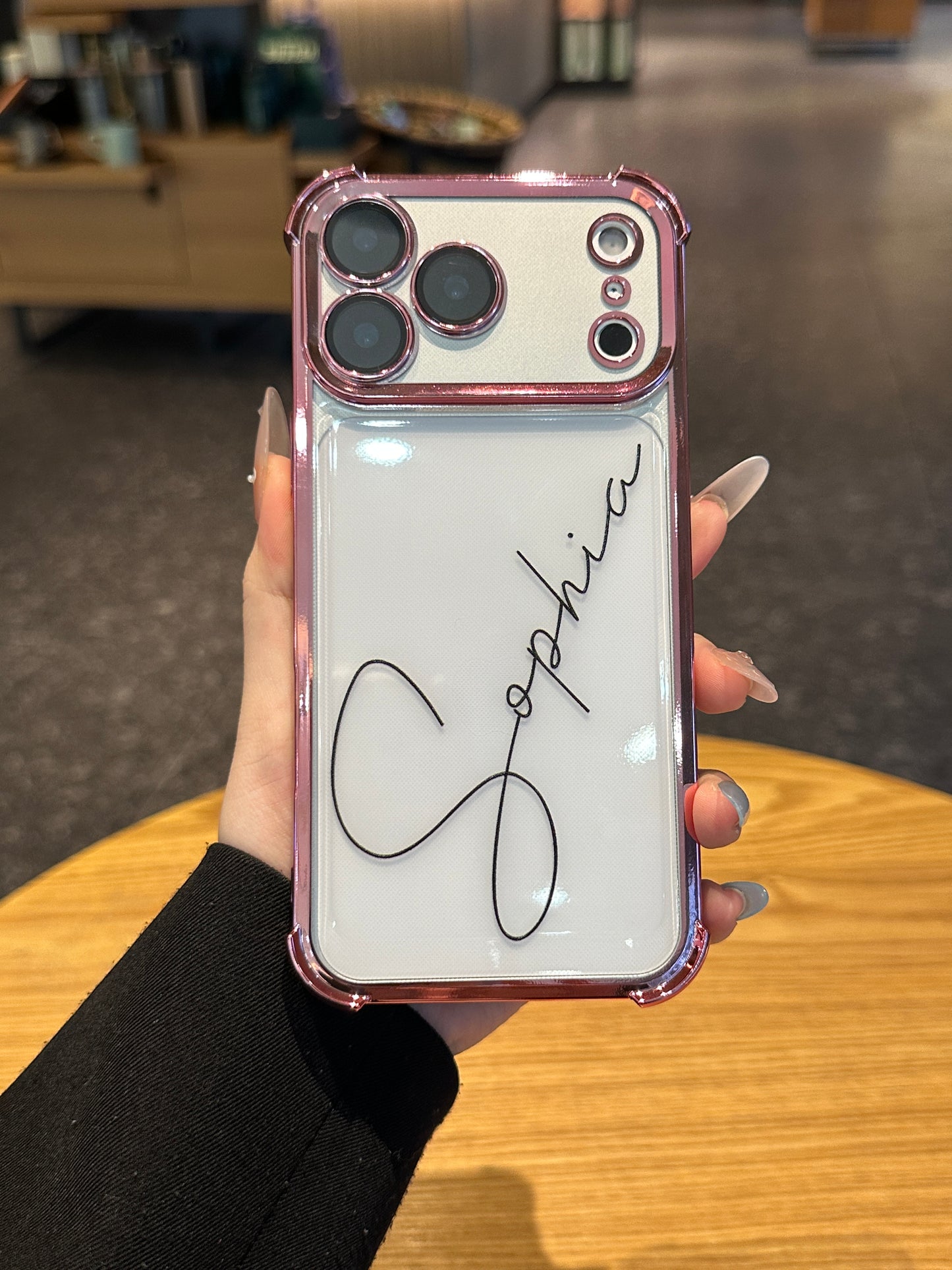 Your Name in Style: Custom Cute Fashion Script Name Clear Phone Case