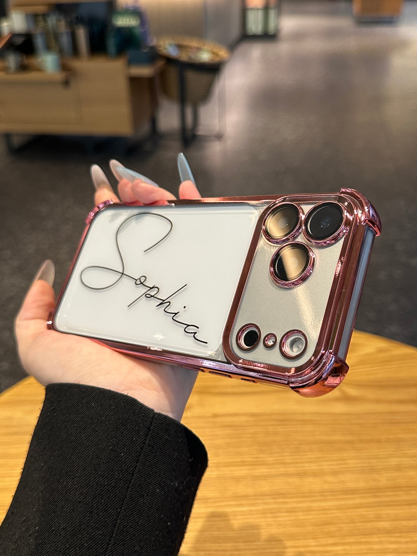 Your Name in Style: Custom Cute Fashion Script Name Clear Phone Case