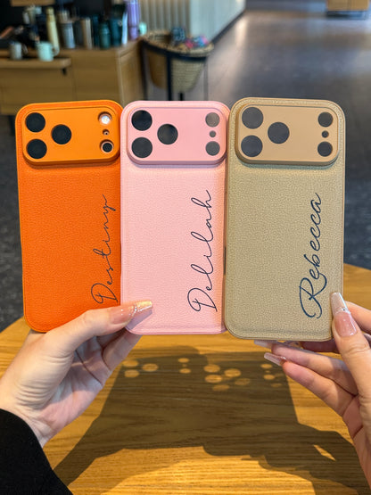 Personalized Script Name Leather Phone Case – Cute Fashion Style Made for You