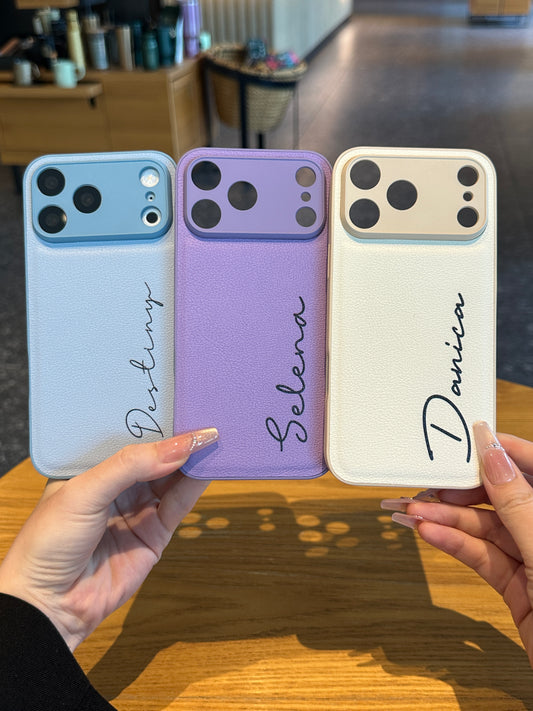 Personalized Script Name Leather Phone Case – Cute Fashion Style Made for You