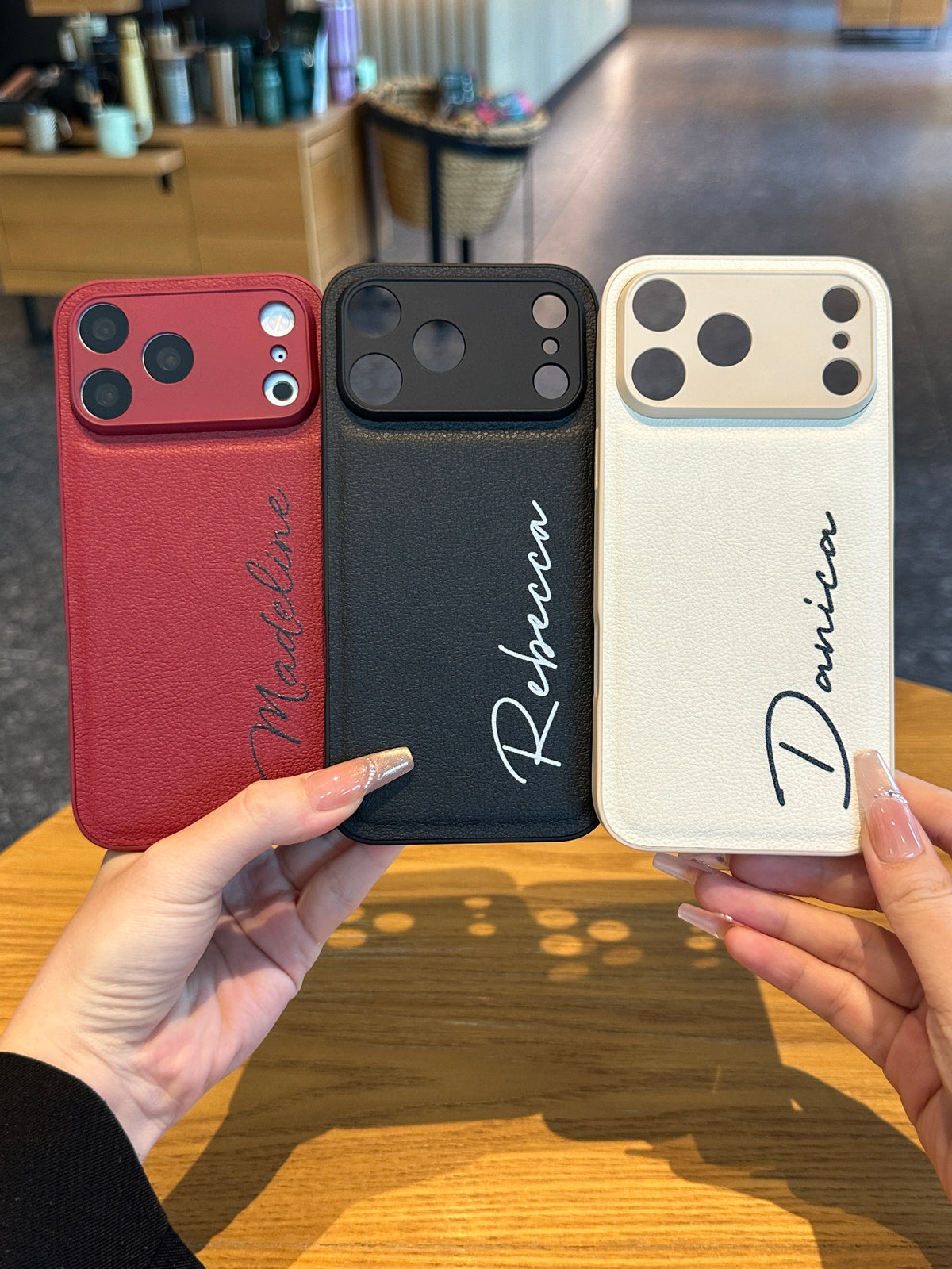 Personalized Script Name Leather Phone Case – Cute Fashion Style Made for You