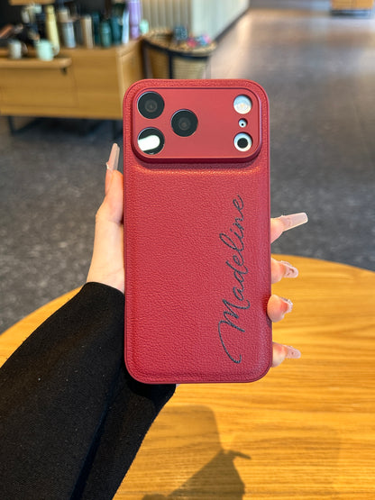 Personalized Script Name Leather Phone Case – Cute Fashion Style Made for You