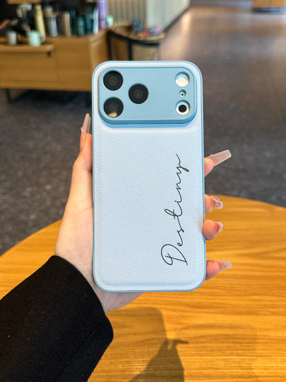 Personalized Script Name Leather Phone Case – Cute Fashion Style Made for You