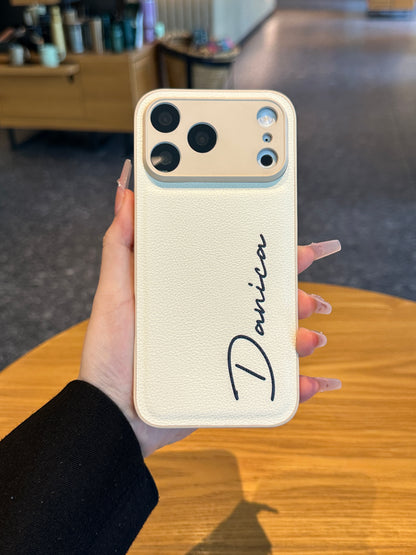 Personalized Script Name Leather Phone Case – Cute Fashion Style Made for You