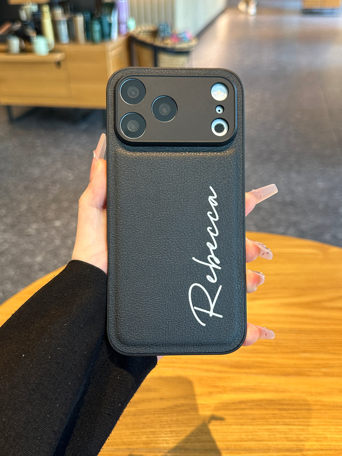 Personalized Script Name Leather Phone Case – Cute Fashion Style Made for You