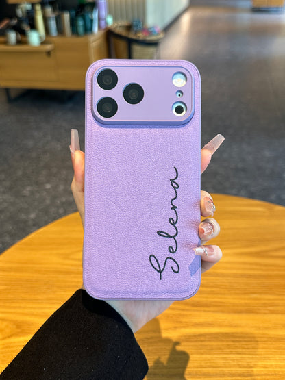 Personalized Script Name Leather Phone Case – Cute Fashion Style Made for You