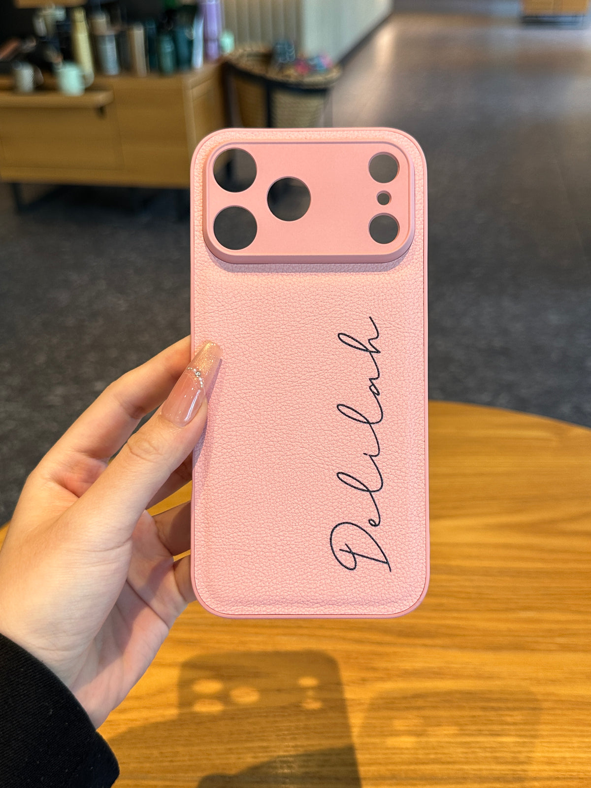 Personalized Script Name Leather Phone Case – Cute Fashion Style Made for You