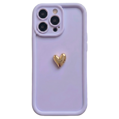 Your Name Signature Series: Fashionable 3D Golden Heart Personalized Phone Case