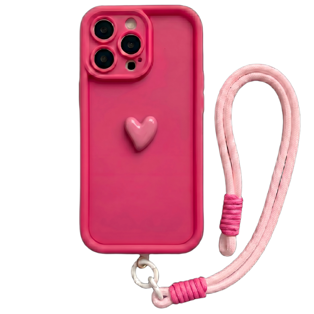Your Name Signature Series: Fashionable 3D Cute Heart Personalized Phone Case