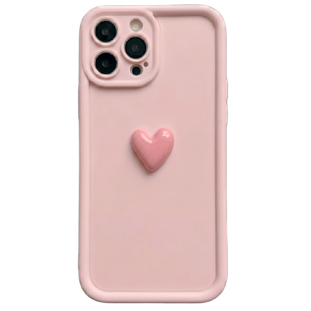 Your Name Signature Series: Fashionable 3D Cute Heart Personalized Phone Case