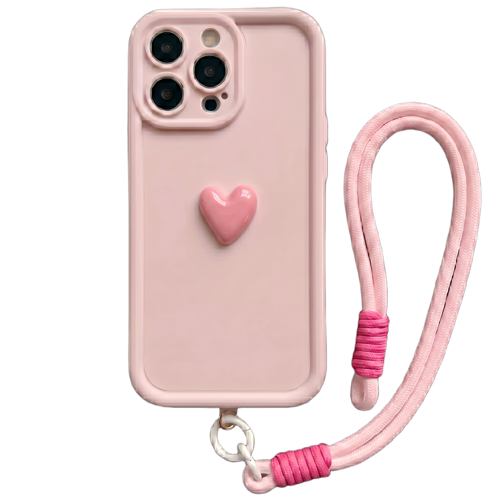 Your Name Signature Series: Fashionable 3D Cute Heart Personalized Phone Case